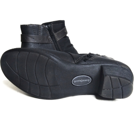 Earth Origins Black ankle boots straps and zipper  EUC - Picture 4 of 5